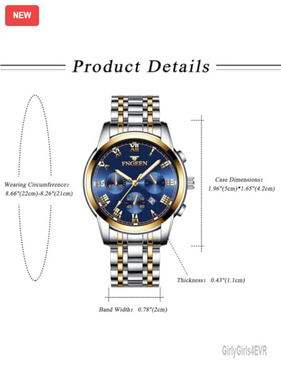 His Hers Matching Watch Set Stainless Steel Quartz Analog Waterproof main image 5